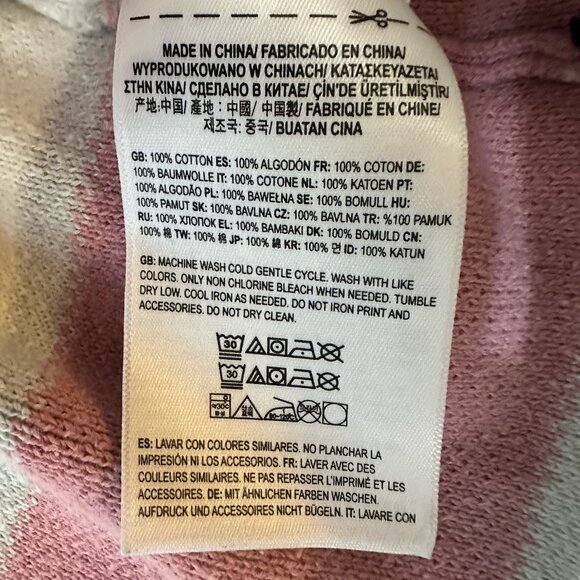 Vans Sweater Women’s Large White With Pink And Blue Stripes Knit Mid Length - Picture 8 of 11